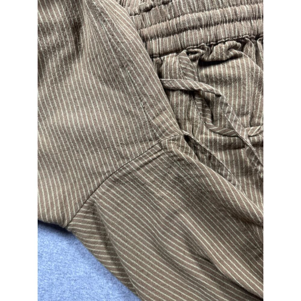 Free People Outta Sight Parachute Pants Medium Brown/Cream Striped Drawstring - Picture 5 of 8